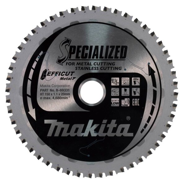 makita B-69331, EFFICUT Kreissägeblatt 150,0 mm, 48 Zähne, 1 St.