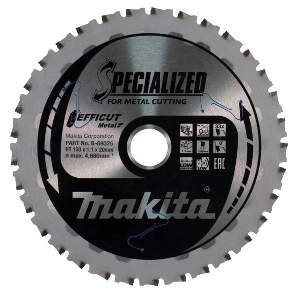 makita B-69325, EFFICUT Kreissägeblatt 150,0 mm, 33 Zähne, 1 St.