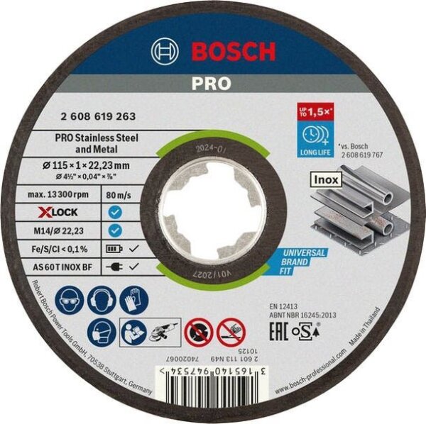 BOSCH Trennscheibe PRO Stainless Steel and Metal X-Lock, 1 St.