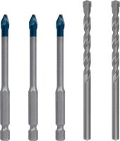 BOSCH Bohrer-Set EXPERT HEX-9 HardCeramic Mixed, 5-teilig