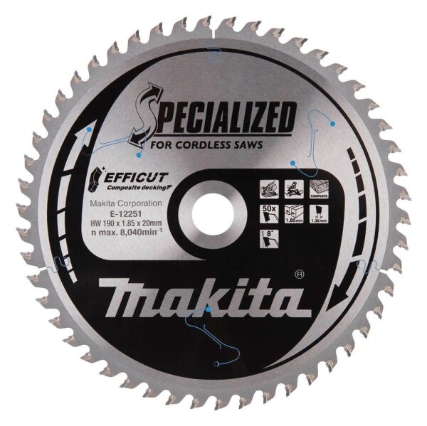 makita E-12251 Kreissägeblatt 190,0 mm, 50 Zähne, 1 St.