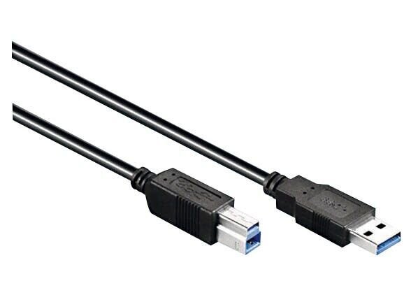 goobay USB 3.0 A/USB 3.0 B Kabel 3,0 m schwarz, 1 St.
