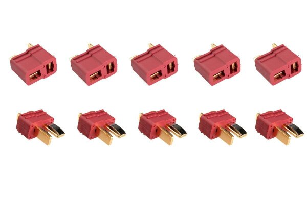 T-Stecker Hochstromkontakte rot - 5 Paar
