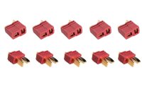 T-Stecker Hochstromkontakte rot - 5 Paar