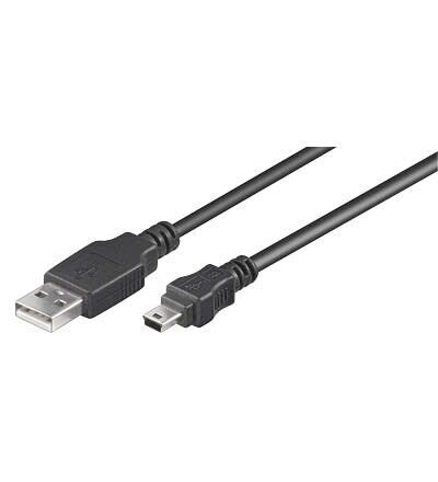 goobay USB 2.0 A/Mini USB 2.0 B Kabel Mini USB-Anschlusskabel 3,0 m schwarz, 1 St.