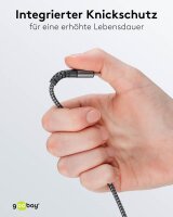 goobay 2in1 USB-Kabel 2in1 2,0 m silber, spacegrau, 1 St.