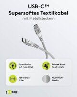 goobay USB 2.0 C-Stecker USB-Kabel 2,0 m weiß, 1 St.