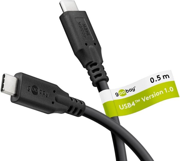 goobay USB 4 USB-Kabel 0,5 m schwarz, 1 St.