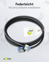 goobay RJ-45 Netzwerkkabel 0,5 m schwarz bis zu 10,00 Gbit/Sek. bis zu 500 MHz, 1 St.