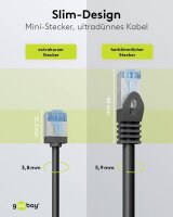 goobay RJ-45 Netzwerkkabel 3,0 m schwarz bis zu 10,00 Gbit/Sek. bis zu 500 MHz, 1 St.