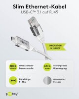 goobay USB-C 3.1/RJ45 Kabel 5,0 m weiß, 1 St.