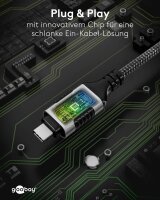 goobay USB-C 3.1/RJ45 Kabel 10,0 m silber, schwarz, 1 St.
