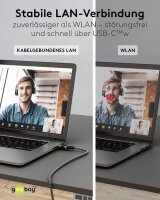 goobay USB-C 3.1/RJ45 Kabel 10,0 m silber, schwarz, 1 St.