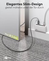 goobay USB-C 3.1/RJ45 Kabel 10,0 m silber, schwarz, 1 St.