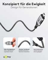 goobay USB-C 3.1/RJ45 Kabel 10,0 m silber, schwarz, 1 St.