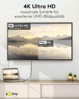 goobay USB 3.1 C-Stecker/HDMI-Stecker Kabel 2,0 m silber, schwarz, 1 St.