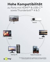goobay USB 3.1 C-Stecker/HDMI-Stecker Kabel 2,0 m silber, schwarz, 1 St.