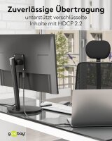 goobay USB 3.1 C-Stecker/HDMI-Stecker Kabel 2,0 m silber, schwarz, 1 St.