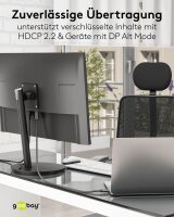 goobay USB-C 3.1/DisplayPort Kabel 3,0 m silber, schwarz, 1 St.