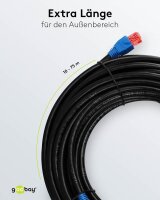 goobay RJ-45 Netzwerkkabel 30,0 m schwarz bis zu 1,0 Gbit/Sek. bis zu 250 MHz, 1 St.