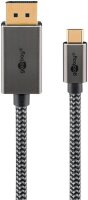 goobay USB-C 3.1/DisplayPort Kabel 2,0 m silber, schwarz,...