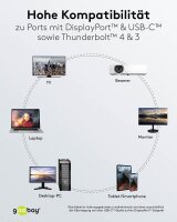 goobay USB-C 3.1/DisplayPort Kabel 2,0 m silber, schwarz, 1 St.