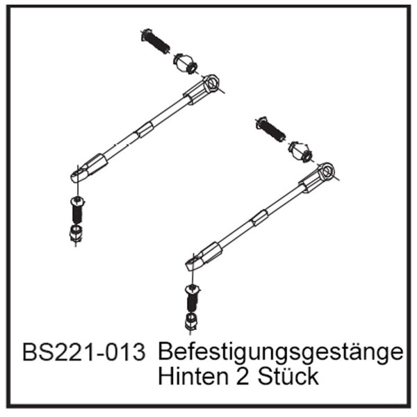 Befestigungsgestänge Hi (2 Stück) - BEAST BX / TX