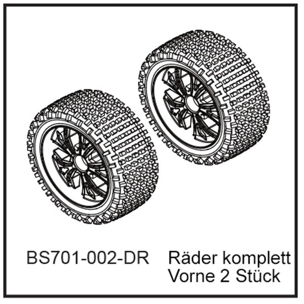 Räder komplett Vo (2 Stück) - BEAST BX