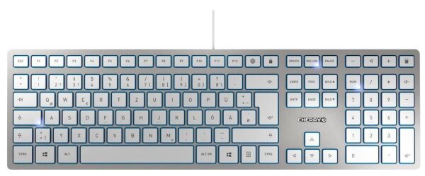 CHERRY KC 6000 SLIM Tastatur kabelgebunden silber