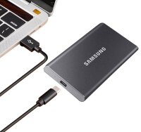 SAMSUNG Portable T7 1 TB externe SSD-Festplatte grau