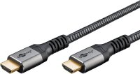 goobay HDMI 2.1 HDMI-Kabel 5,0 m grau, schwarz, 1 St.