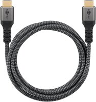 goobay HDMI 2.1 HDMI-Kabel 5,0 m grau, schwarz, 1 St.