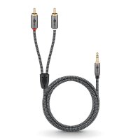goobay 3,5 mm Klinke/Cinch Kabel 2,0 m silber, schwarz, 1...