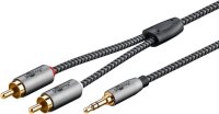 goobay 3,5 mm Klinke/Cinch Kabel 2,0 m silber, schwarz, 1 St.