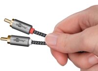 goobay 3,5 mm Klinke/Cinch Kabel 2,0 m silber, schwarz, 1 St.