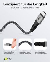 goobay USB 2.0 C/USB 2.0 C, 2.0 A USB-Kabel 3,0 m grau, schwarz, 1 St.