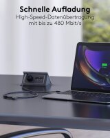 goobay USB 2.0 C/USB 2.0 C, 2.0 A USB-Kabel 3,0 m grau, schwarz, 1 St.