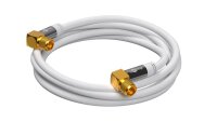 goobay F-Stecker SAT-Kabel 5,0 m weiß, 1 St.