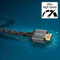 hama Ultra High Speed HDMI Kabel 2,0 m schwarz, grau, 1 St.