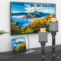 hama Ultra High Speed HDMI Kabel 2,0 m schwarz, grau, 1 St.