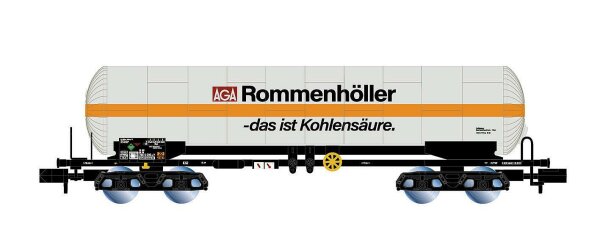 DB, 4-achs. isolierter Gaskesselwagen, Wei&szlig;/Orange, Rommenh&auml;ller