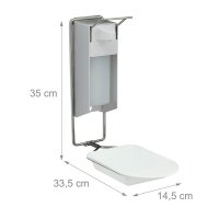 relaxdays Desinfektionsspender 10032720_0 silber Aluminium, Kunststoff 0,5 l, 1 St.