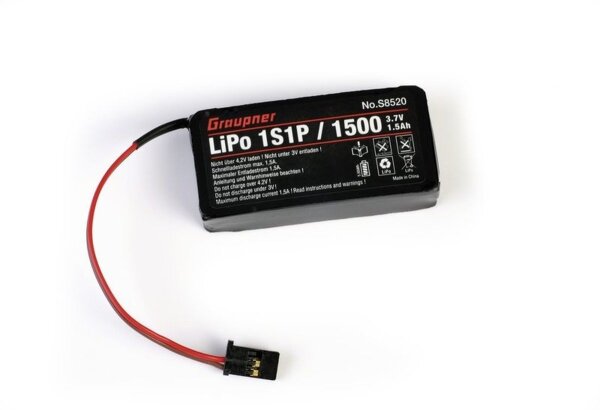 Graupner Senderakku LiPo 1S1P / 1500 TX 3,7V für MZ-12