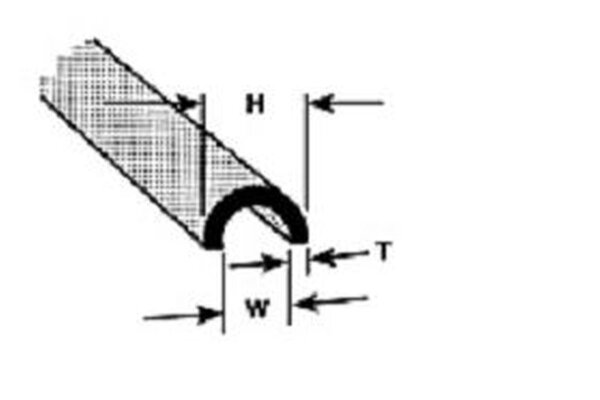KrickHP-6 Halbrund-Profil ABS 7,9x4,8x375mm (4)