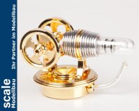 KrickStirlingmotor Twin Alu/Gold montiert