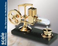 KrickStirlingmotor groß Gold montiert