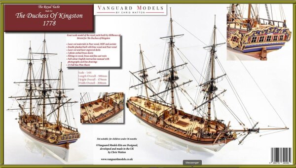 KrickDuchess of Kingston 1778 Königliche Yacht Bausatz 1:64