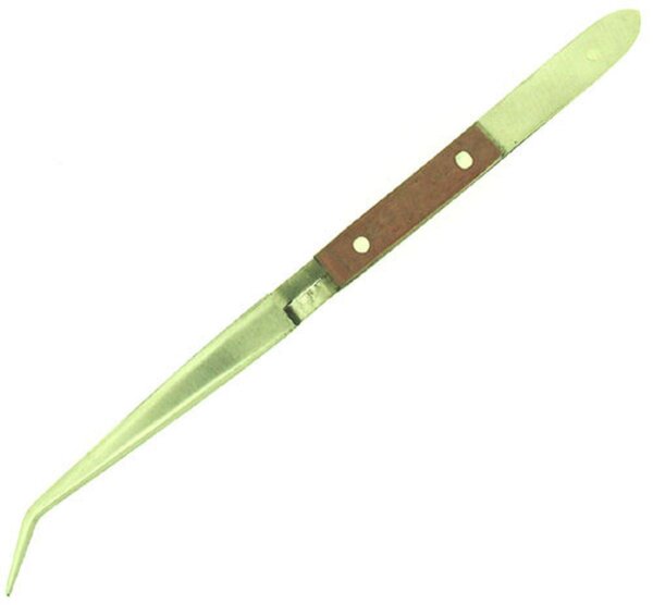 KrickPinzette Kunststoffgriff gekröpft 160 mm PTW1128