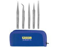 KrickPinzettenset 5-fach sortiert Edelstahl Zipcase...