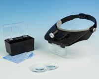 KrickKopfbandlupe Bi-Plate mit 4 Linsen + Licht